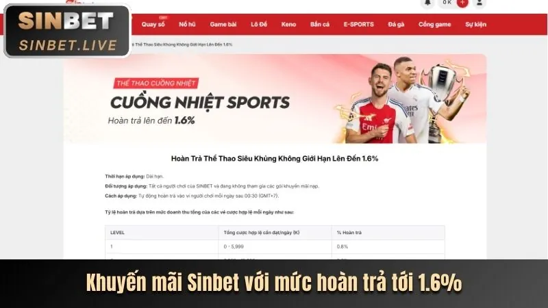 Hoàn trả tiền cược hàng tuần cho người chơi thể thao tại 123b. com